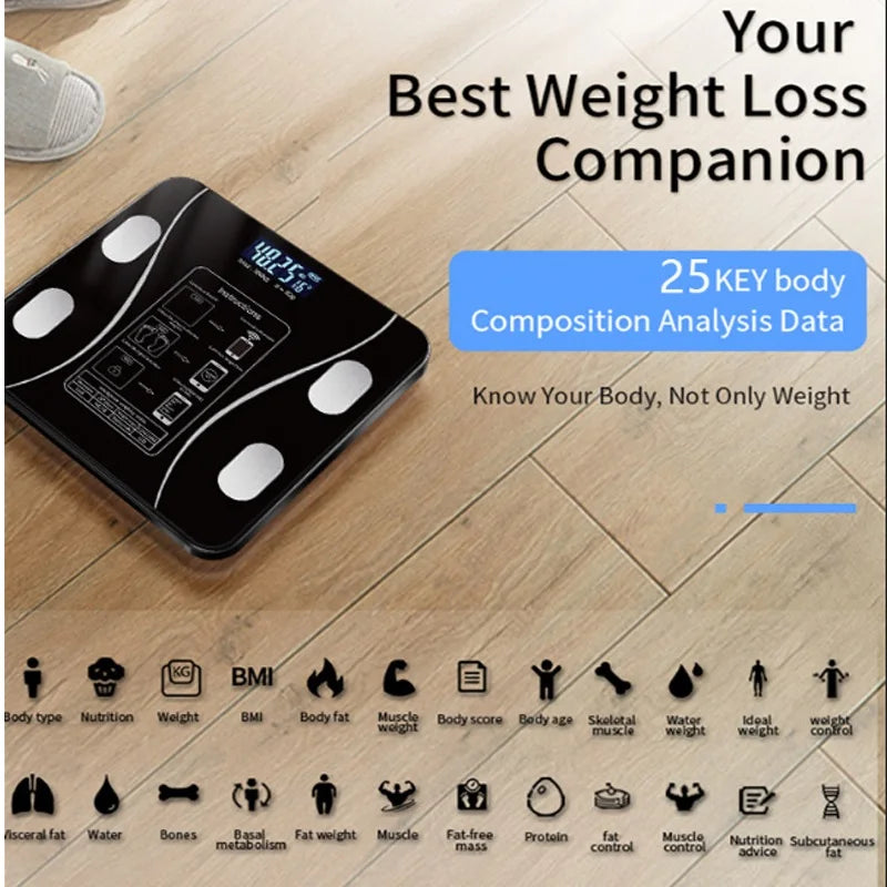 Bluetooth Scale Body Weight Smart Scale Digital Body Fat BMI Bathroom Scale Elis 1 Body Composition Monitor Health Analyzer
