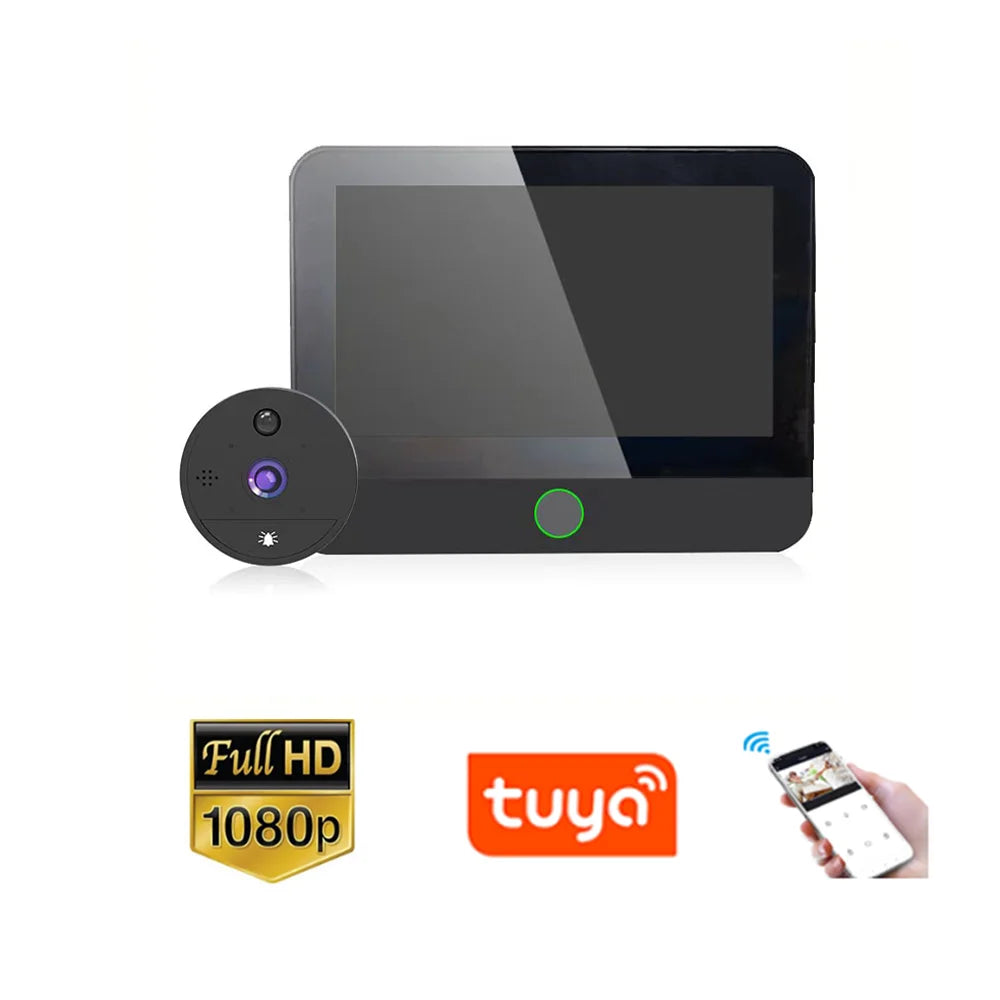 1080P Tuya Smart Digital Door Viewer Video Doorbell Wireless WiFi Two-Way Audio Video Door Eye With Camera