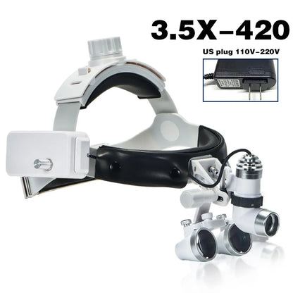 XND Dental Magnifier Binocular Magnifier Focusing Headlight 2.5X 3.5X Adjustable Interpupillary Distance Optical Surgical Type