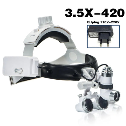 XND Dental Magnifier Binocular Magnifier Focusing Headlight 2.5X 3.5X Adjustable Interpupillary Distance Optical Surgical Type