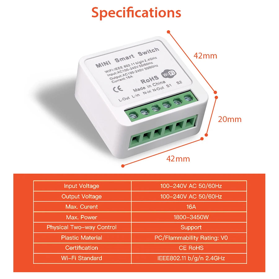 Tuya Smart Wifi Switch Yandex Alice Smart Home Wireless Switch Alexa Google Home 16A Timer Voice Control DIY Automation Module