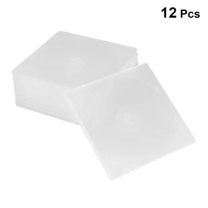 12PCS Ultrathin DVD Case Transparent CD Package Portable CD Storage Box For Home Cinema Film Pluggable Cover CD Case (White)