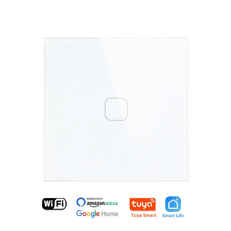 UNKAS No Neutral Wire Required 1 2 3 4 Gang Wifi Wall Light Touch Switch EU 220V Tuya Smart Home Support Alexa Google Home