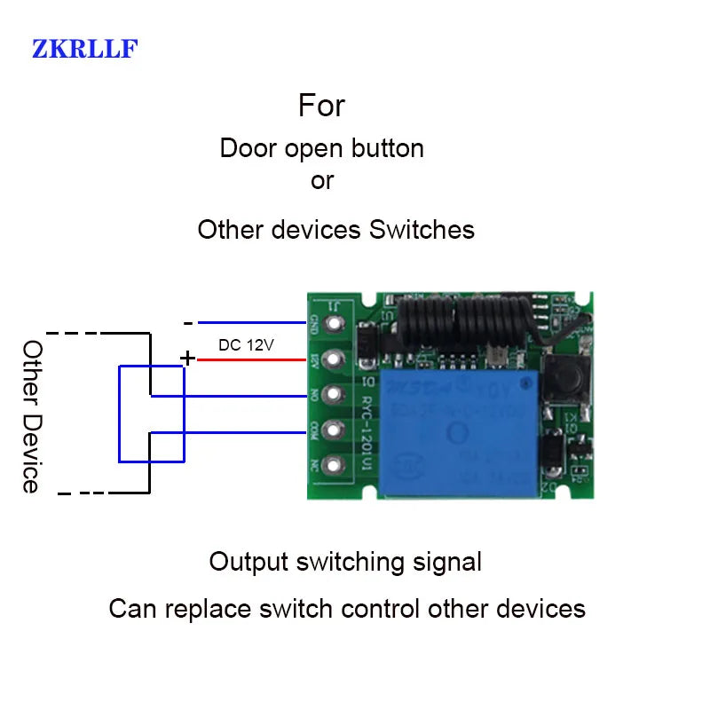 433Mhz Universal Remote Controls  DC 12V 1CH Relay Receiver Module RF Transmitter 433 Mhz Wireless Remote Control Switch Diy Kit