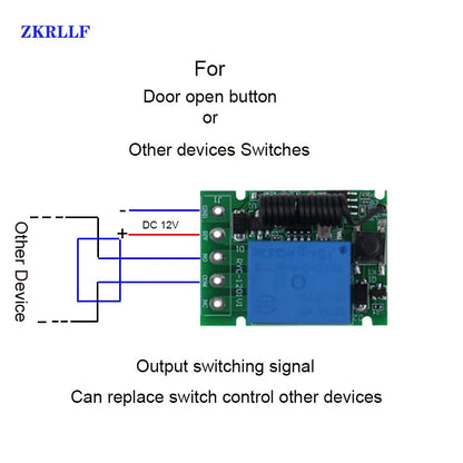 433Mhz Universal Remote Controls  DC 12V 1CH Relay Receiver Module RF Transmitter 433 Mhz Wireless Remote Control Switch Diy Kit
