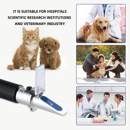 Animal Pet Refractometer Dogs Cats Urine Specific Gravity Clinical Serum Plasma Protein Hemoglobin Tester Veterinarians Tools