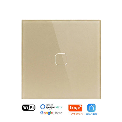UNKAS No Neutral Wire Required 1 2 3 4 Gang Wifi Wall Light Touch Switch EU 220V Tuya Smart Home Support Alexa Google Home