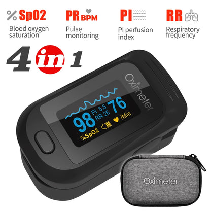 KIUZOU Finger Pulse Oximeter OLED Blood Oxygen Saturation Heart Rate Monitor Oxymeters Medical With Respiratory Digital Oximeter