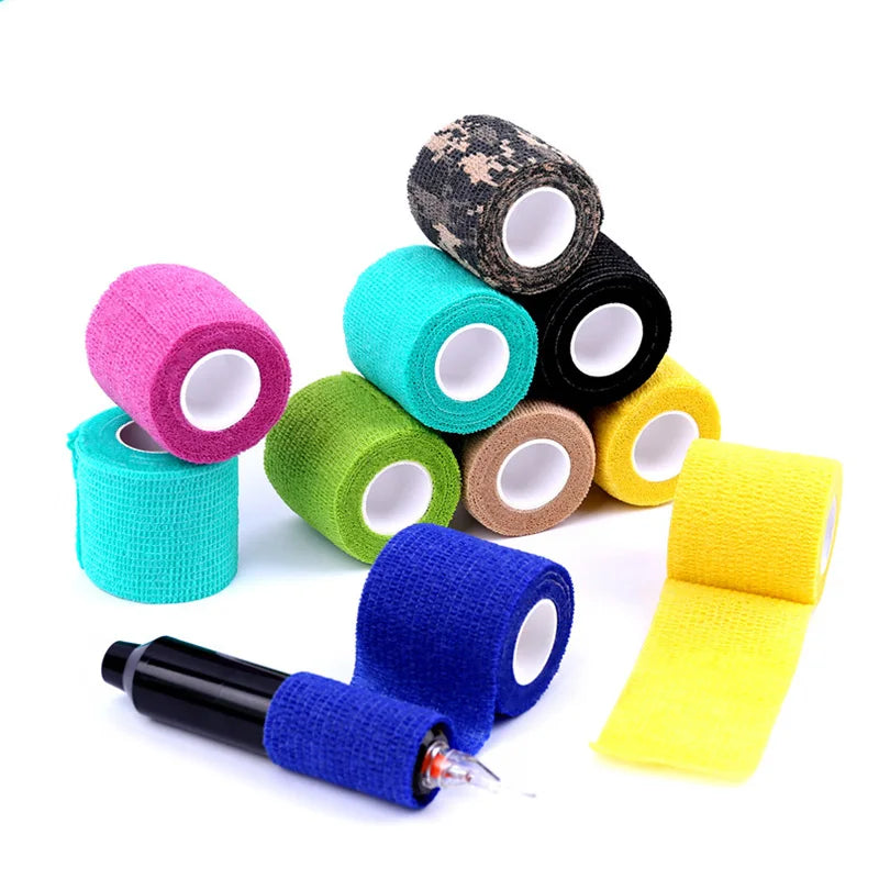 2.5cm*5M Self-Adhesive Elastic Bandage First Aid Medical Health Care Treatment Gauze Tape Emergency Muscle Tape First Aid Tool