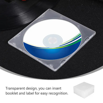 25Pcs Ultrathin DVD Case Transparent Cd Case Portable CD Storage Box for Home Cinema