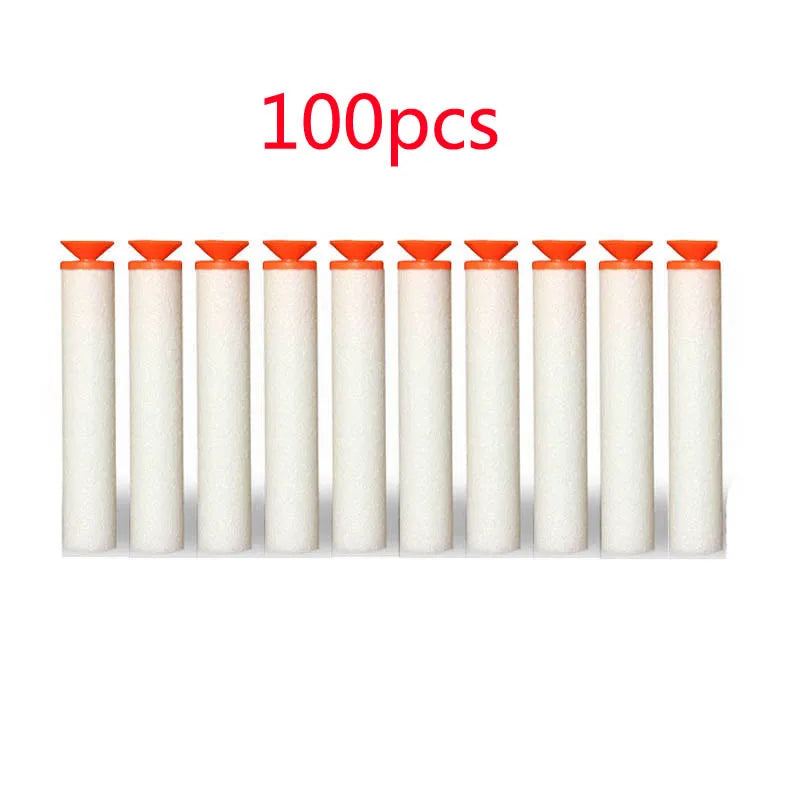50/100Pcs 7.2cm EVA Soft Bullets for Hollow Hole Head Refill Darts Outdoor Toy Boy Gun Bullet for Series Blasters Children Gifts