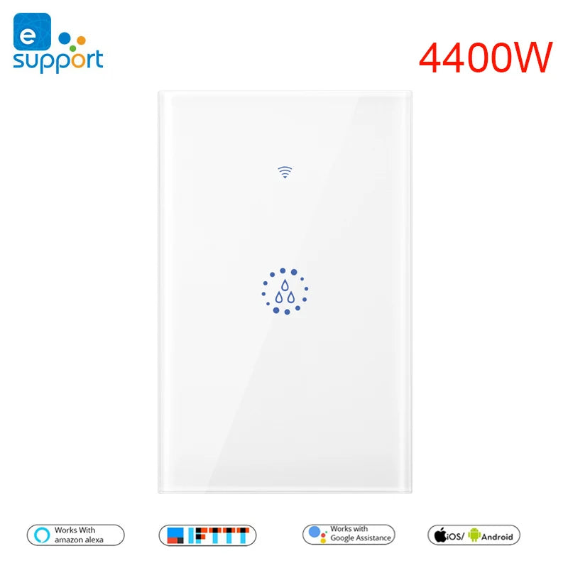 eWeLink Wifi Smart Switch Water Heater Switch,Indoor Wifi Boiler,Glass Panel,Timer,Alexa Google Assistant Voice Remote Control