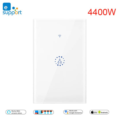 eWeLink Wifi Smart Switch Water Heater Switch,Indoor Wifi Boiler,Glass Panel,Timer,Alexa Google Assistant Voice Remote Control