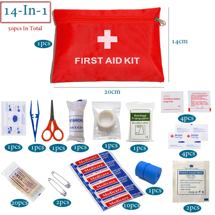 New Portable Waterproof First Aid Kit Bag Emergency Kits Case Only For Outdoor Camp Travel Fishing Emergency Medical Treatment
