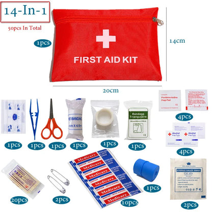 New Portable Waterproof First Aid Kit Bag Emergency Kits Case Only For Outdoor Camp Travel Fishing Emergency Medical Treatment