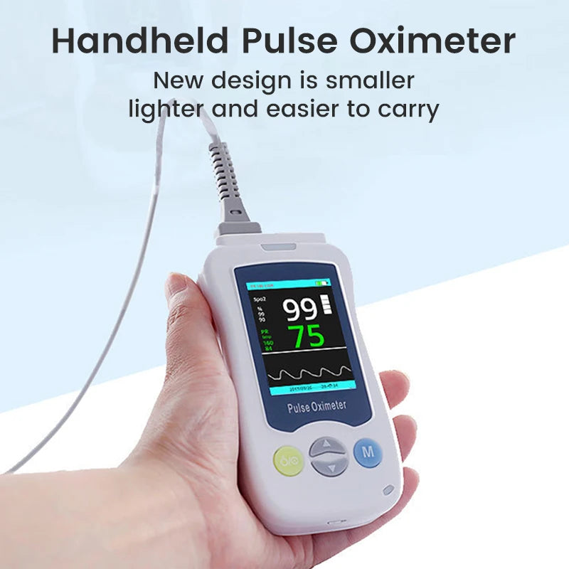 Handheld Finger Pulse Oximeter Portable Fingertip Blood Oxygen Saturation Meter SPO2 PR Heart Rate Monitor Oxymetre Oximetro