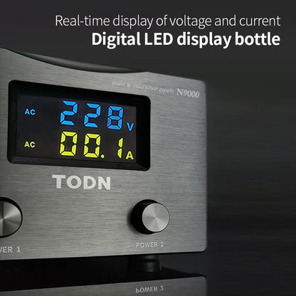 TODN Audio Noise AC Power Filter Power Conditioner Power Purifier Surge Protection with EU Outlets Power Strip