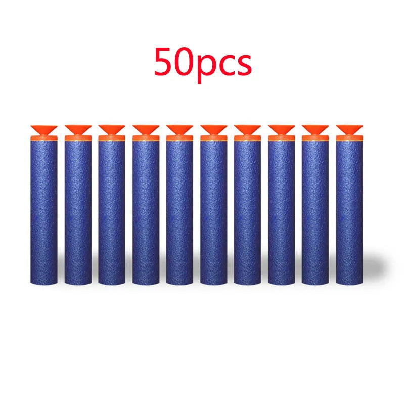 50/100Pcs 7.2cm EVA Soft Bullets for Hollow Hole Head Refill Darts Outdoor Toy Boy Gun Bullet for Series Blasters Children Gifts