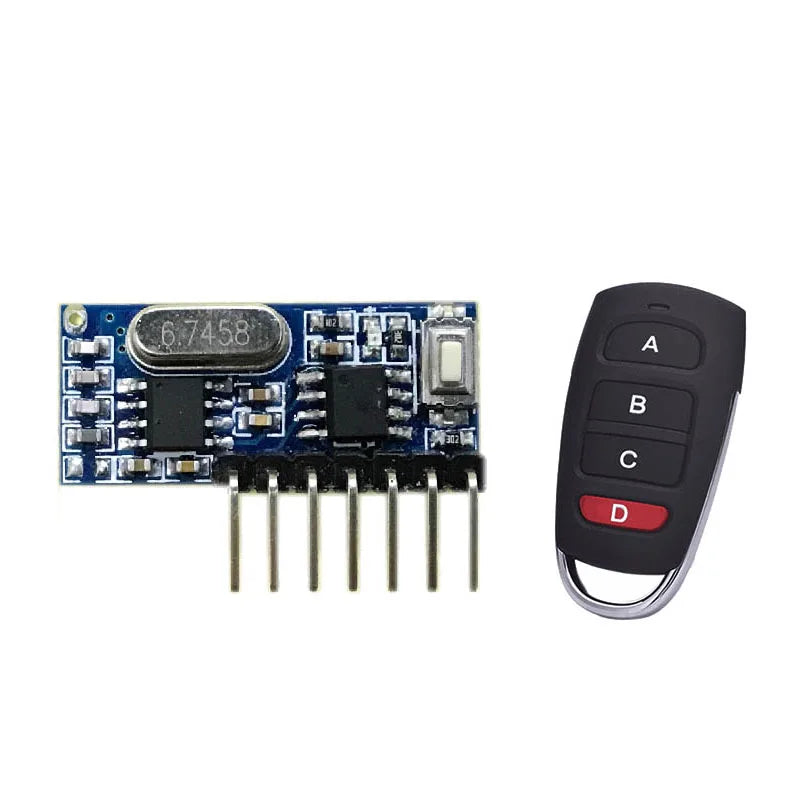GERMA RF 433mhz Transmitter 4 Button Remote Control + Receiver Module Fixed EV1527 Decoding 4CH Output With Learning DIY Kit