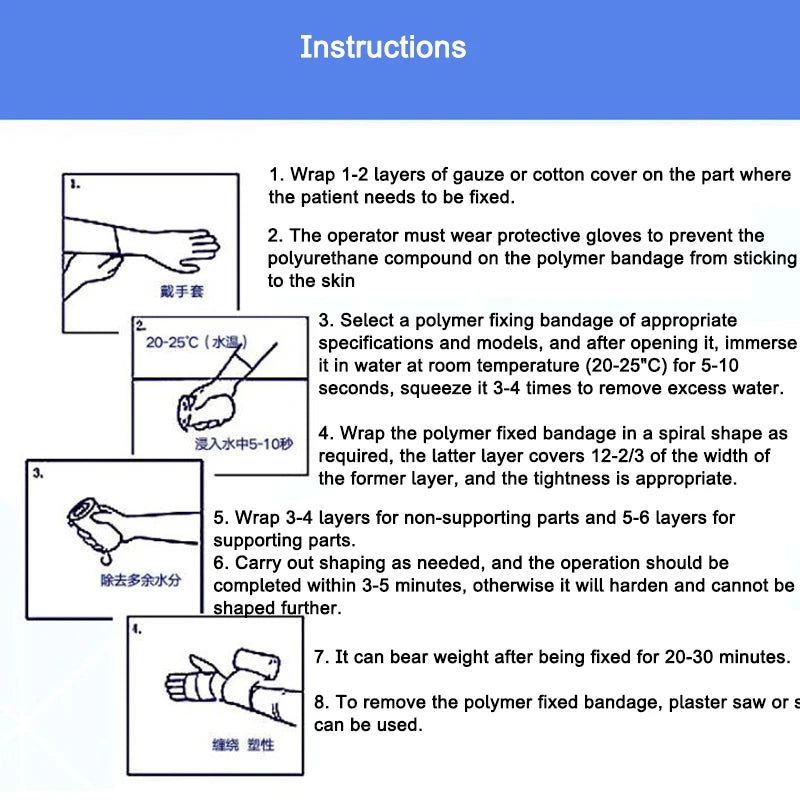 Polymer Splint Fracture Fixation Plaster Bandage First Aid Kit Orthopedic Shaping Protector Wrist Ankle Joint Medical Rescue