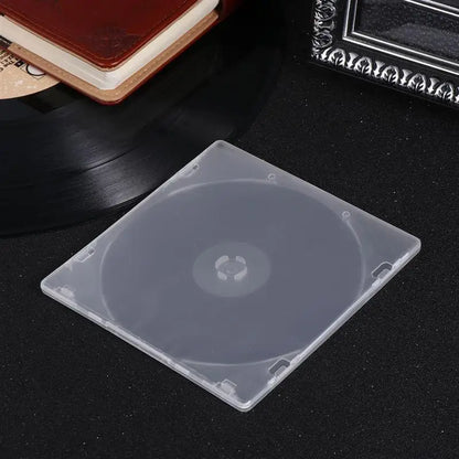 12PCS Ultrathin DVD Case Transparent CD Package Portable CD Storage Box For Home Cinema Film Pluggable Cover CD Case (White)