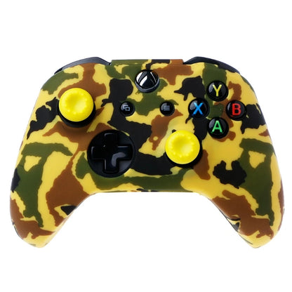 Camouflage Silicone Gamepad Cover + 2 Joystick Caps For XBox S Controller HX6A
