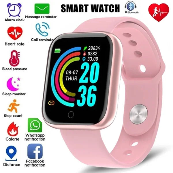 Health Monitor Smart Watch Y68 Men Sports Watches Women Fitness Tracker Bracelet Steps Calorie Bluetooth Wrist Watch D20 Clock