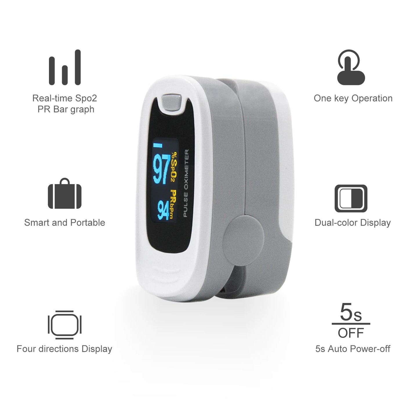 CONTEC  Fingertip Pulse Oximeter Blood Oxygen Saturation SPO2 Heart Rate Monitor Tonometer Household Digital Pulse Monitor