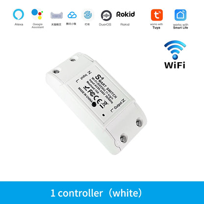 Tuya WiFi Smart Switch APP Wireless Controller Universal Breaker Timer Smart Life Work with LED Light Switch Alexa Accessories