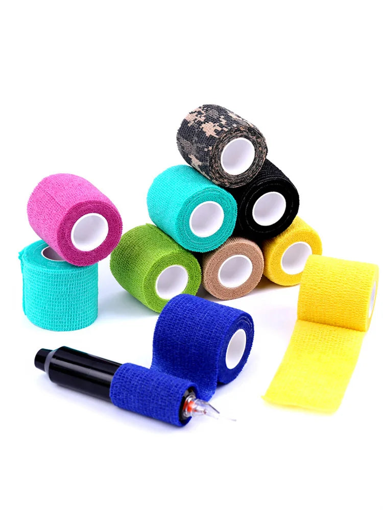 2.5cm*5M Self-Adhesive Elastic Bandage First Aid Medical Health Care Treatment Gauze Tape Emergency Muscle Tape First Aid Tool