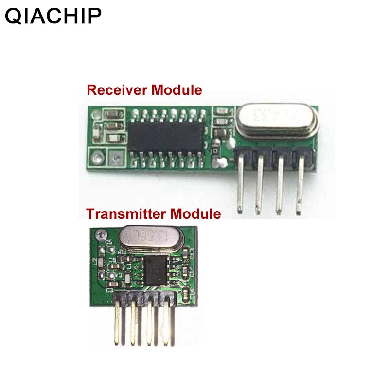 QIACHIP 433Mhz RF Transmitter and Receiver Superheterodyne ASK 433 Mhz Module With Antenna For Arduino Uno Wireless Diy Kits