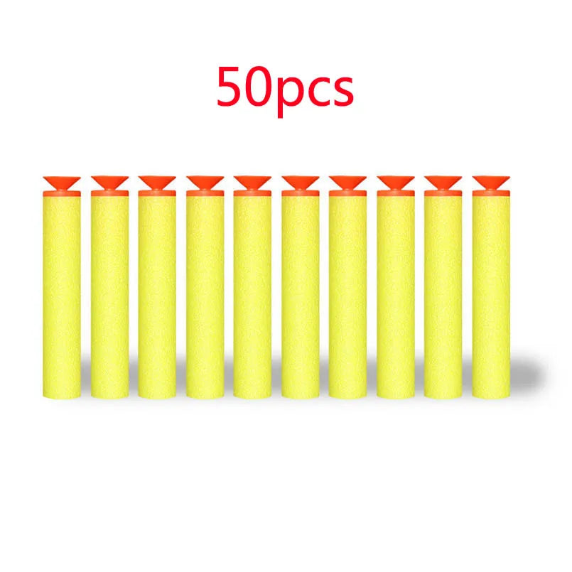 50/100Pcs 7.2cm EVA Soft Bullets for Hollow Hole Head Refill Darts Outdoor Toy Boy Gun Bullet for Series Blasters Children Gifts