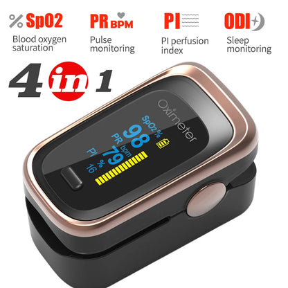 KIUZOU Finger Pulse Oximeter SPO2 PR PI RR Blood Oxygen Saturation Meter Heart Rate Monitor OLED Oximetro De Dedo