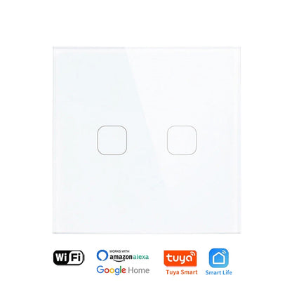 UNKAS No Neutral Wire Required 1 2 3 4 Gang Wifi Wall Light Touch Switch EU 220V Tuya Smart Home Support Alexa Google Home