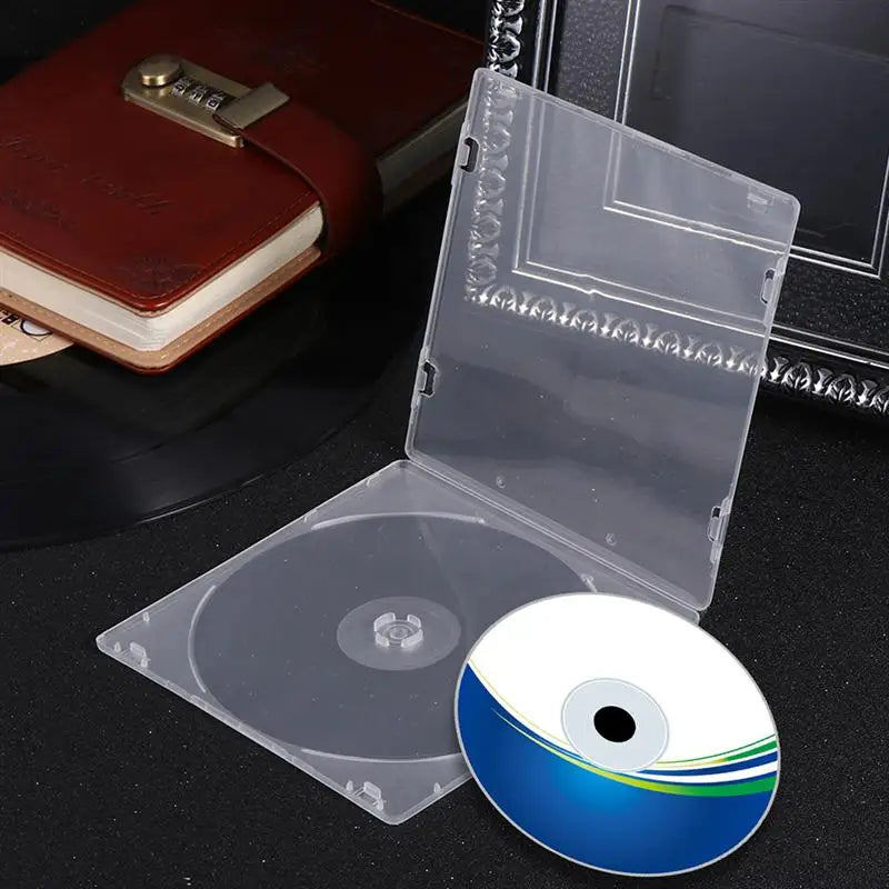25Pcs Ultrathin DVD Case Transparent Cd Case Portable CD Storage Box for Home Cinema