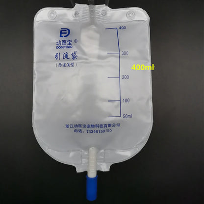 10PCS Cat Catheterization Bag Pet Urine Anti-reflux Type Collection Dog Calculus Urinary Drainage 400ml Disposable Clinic