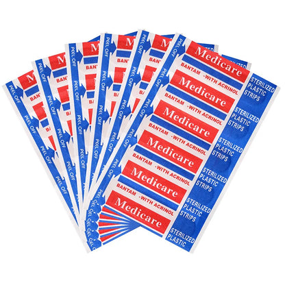 100Pcs/Box Breathable Band-Aids Non-woven Bandages First Aid Medical Anti-Bacteria Wound Plaster Home Travel Emergency Kits