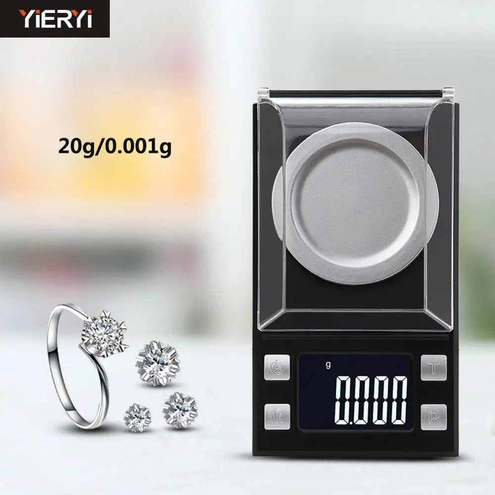 Yieryi Electronic Scale LCD Digital Scale 0.001g Precision Medicine Jewelry Karat Scale 10g / 20g / 50g / 100g Pocket Scale