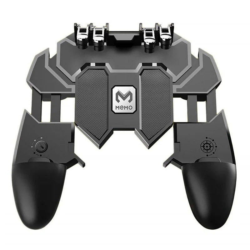 AK66 Six Fingers PUBG Game Controller Gamepad Metal Trigger Shooting Free Fire Gamepad Joystick For IOS Android Mobile Phone