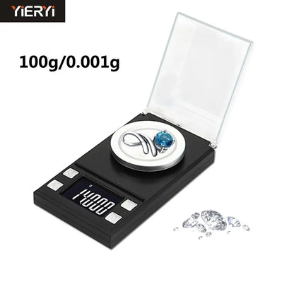 Yieryi Electronic Scale LCD Digital Scale 0.001g Precision Medicine Jewelry Karat Scale 10g / 20g / 50g / 100g Pocket Scale