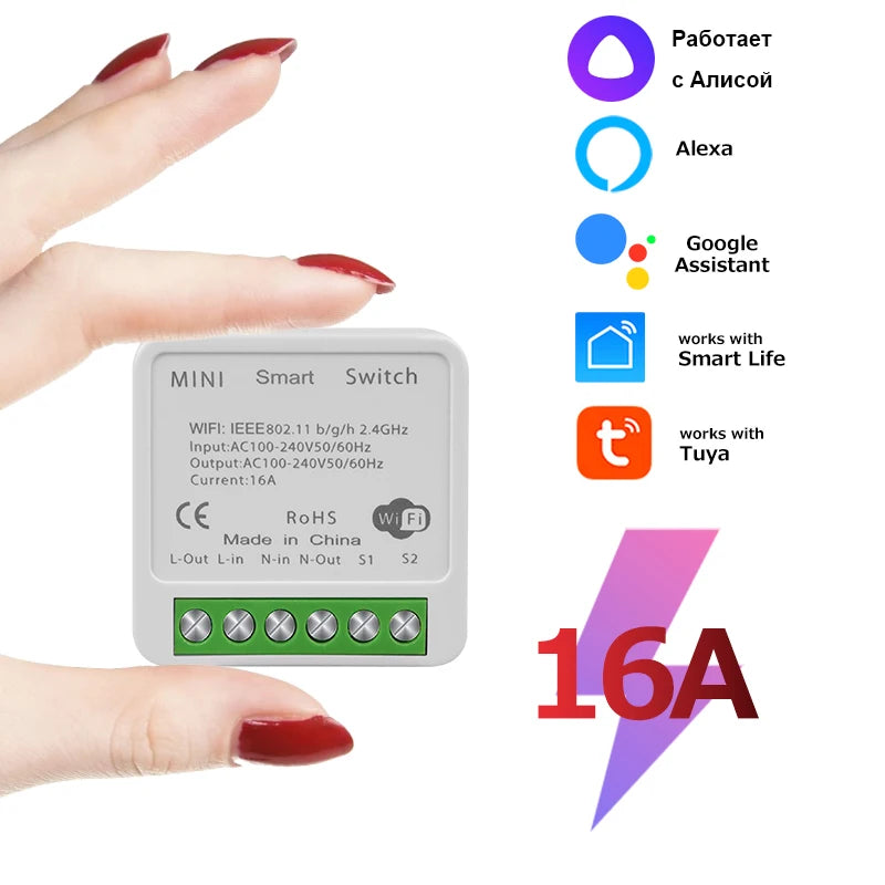 Tuya Smart Wifi Switch Yandex Alice Smart Home Wireless Switch Alexa Google Home 16A Timer Voice Control DIY Automation Module