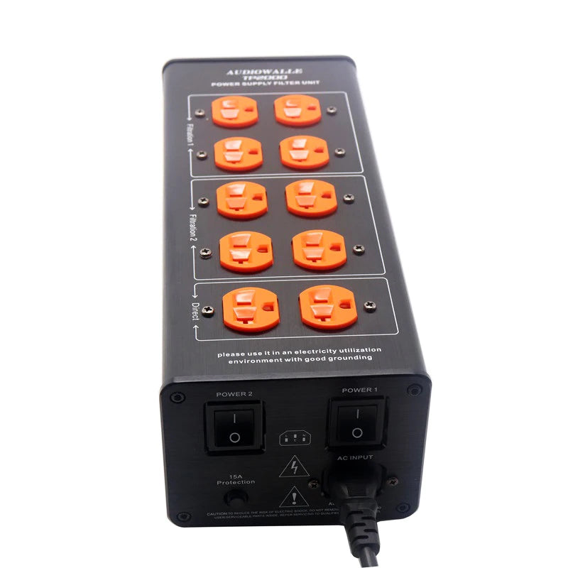 3000W 15A Audio AC Power Conditioner Noise Filter HI FI Amplifier LP US Standard Outlets Aluminum Wall distributor socket