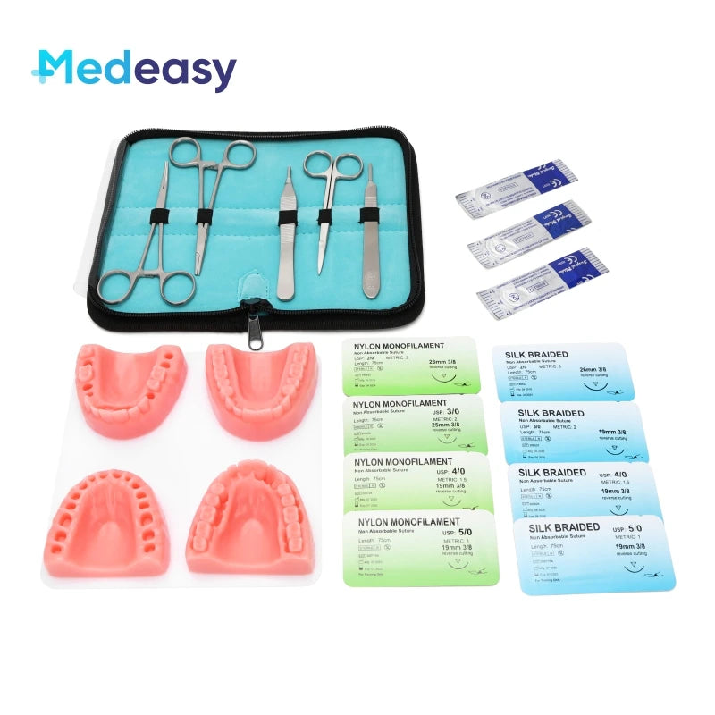 Medical Students Suture Practice Kit Surgical Training with Skin Pad Model Tool Set Educational Teaching Equipment