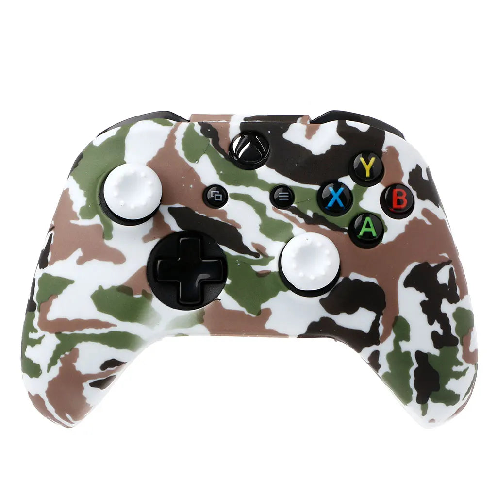 Camouflage Silicone Gamepad Cover + 2 Joystick Caps For XBox S Controller HX6A