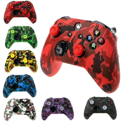 Camouflage Silicone Gamepad Cover + 2 Joystick Caps For XBox S Controller HX6A