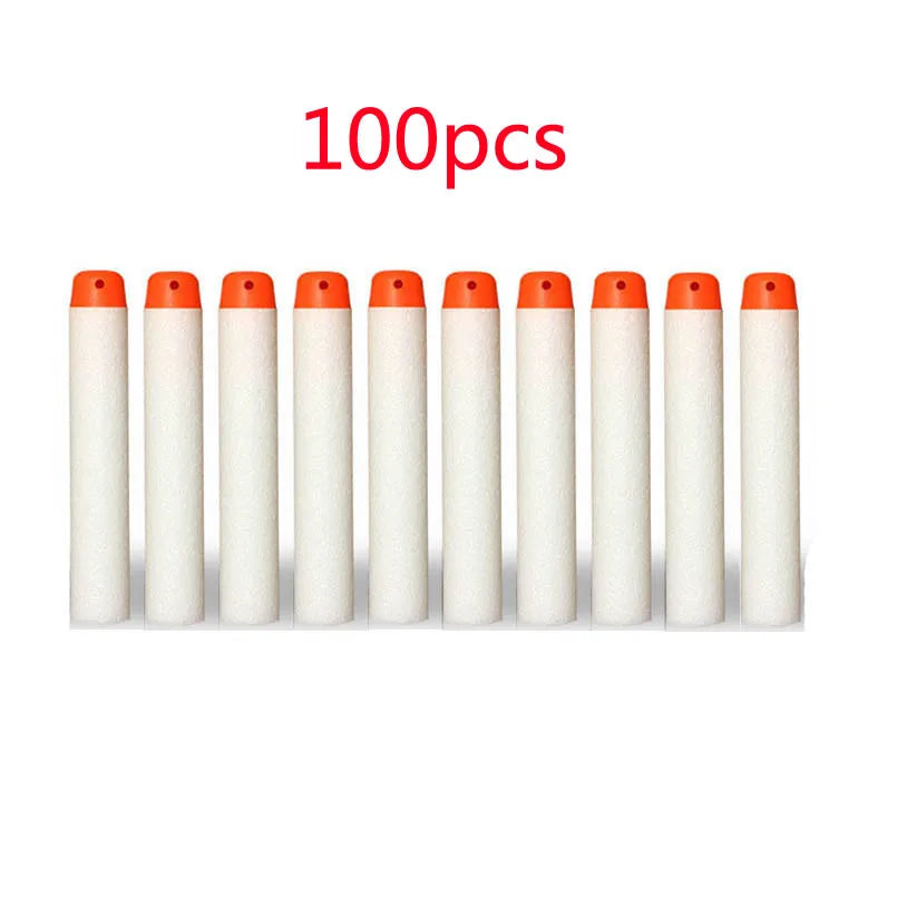 50/100Pcs 7.2cm EVA Soft Bullets for Hollow Hole Head Refill Darts Outdoor Toy Boy Gun Bullet for Series Blasters Children Gifts