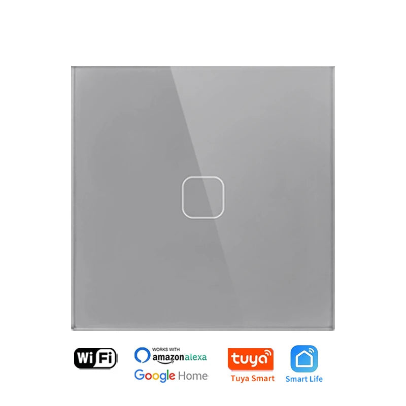 UNKAS No Neutral Wire Required 1 2 3 4 Gang Wifi Wall Light Touch Switch EU 220V Tuya Smart Home Support Alexa Google Home