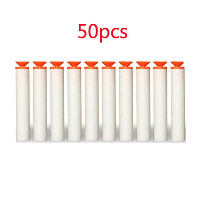 50/100Pcs 7.2cm EVA Soft Bullets for Hollow Hole Head Refill Darts Outdoor Toy Boy Gun Bullet for Series Blasters Children Gifts