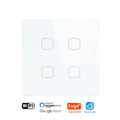 UNKAS No Neutral Wire Required 1 2 3 4 Gang Wifi Wall Light Touch Switch EU 220V Tuya Smart Home Support Alexa Google Home