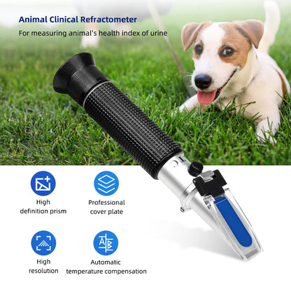 Animal Pet Refractometer Dogs Cats Urine Specific Gravity Clinical Serum Plasma Protein Hemoglobin Tester Veterinarians Tools